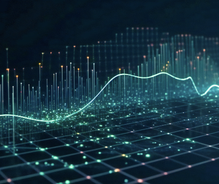 A neon line graph